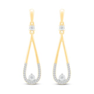 Diamond Drop Earrings 1/8 ct tw 10K Yellow Gold | Kay Outlet