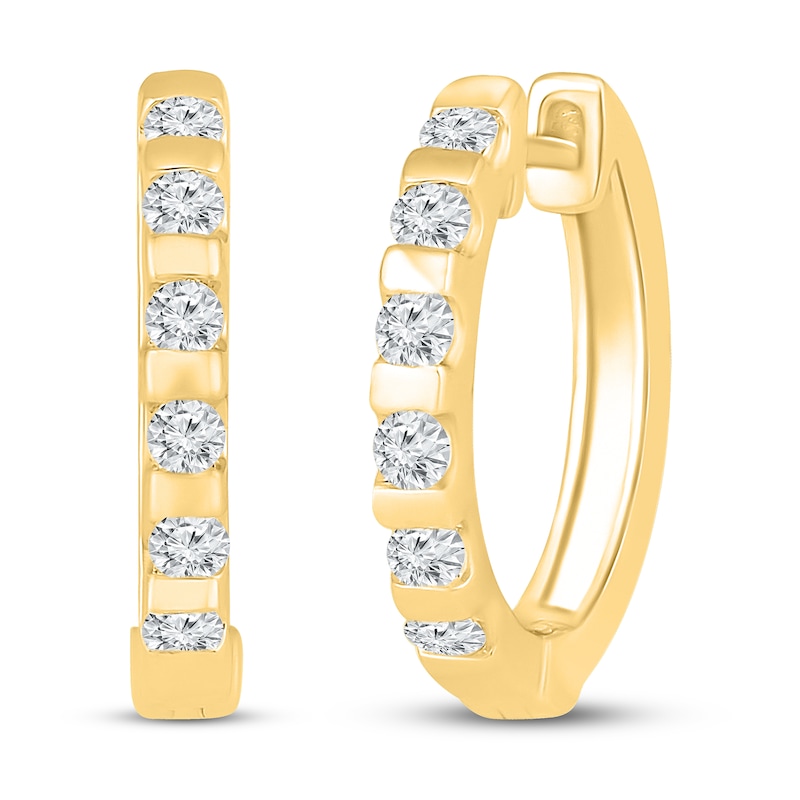 Diamond Hoop Earrings 1/3 ct tw 10K Yellow Gold