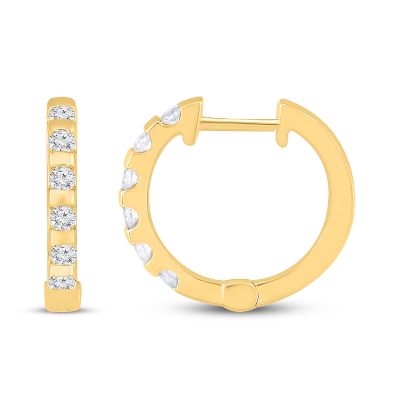 Diamond Hoop Earrings 1/3 ct tw 10K Yellow Gold