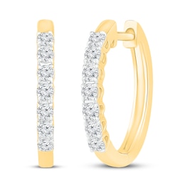 Diamond Hoop Earrings 1/2 ct tw 10K Yellow Gold