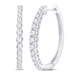 Diamond Hoop Earrings 1 ct tw 14K White Gold
