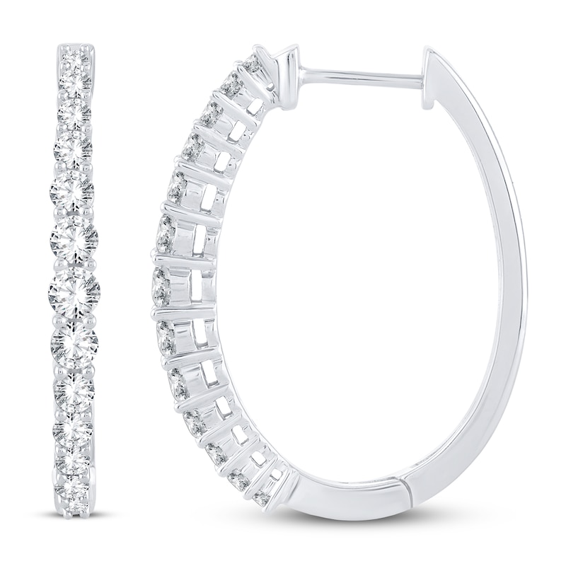 Diamond Hoop Earrings 1 ct tw 14K White Gold