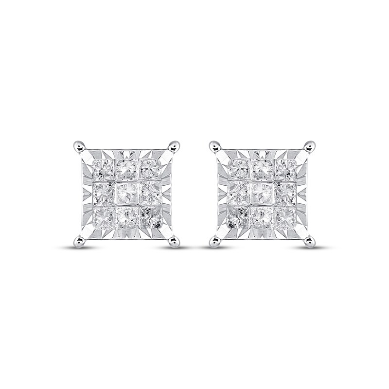 Main Image 2 of Diamond Stud Earrings 3/4 ct tw 10K White Gold