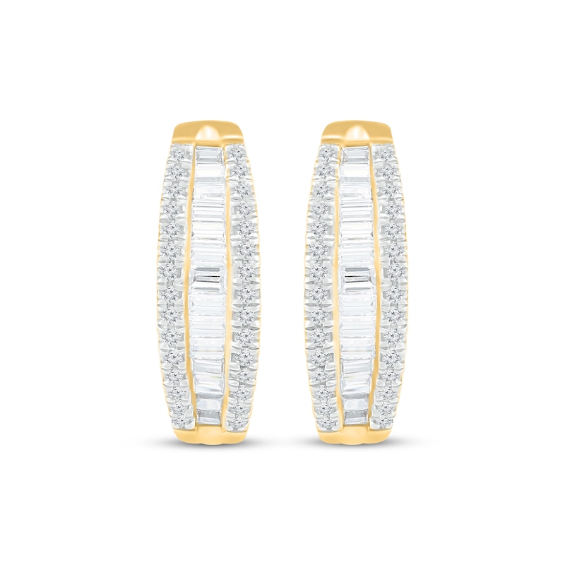 Diamond Hoop Earrings 5/8 ct tw 10K Yellow Gold