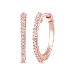 Diamond Hoop Earrings 1/10 ct tw 10K Rose Gold