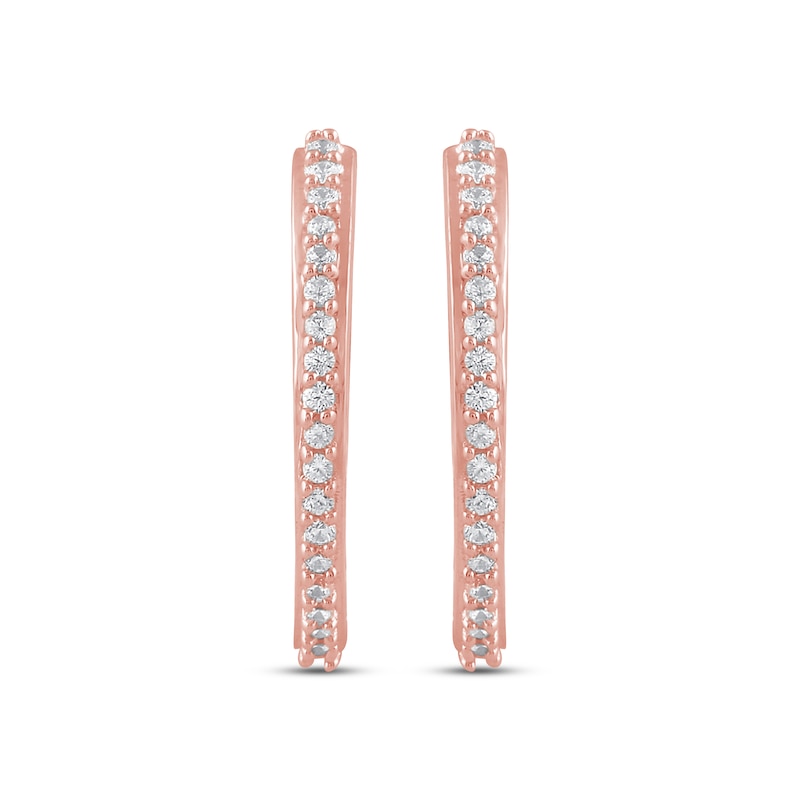 Main Image 2 of Diamond Hoop Earrings 1/10 ct tw 10K Rose Gold