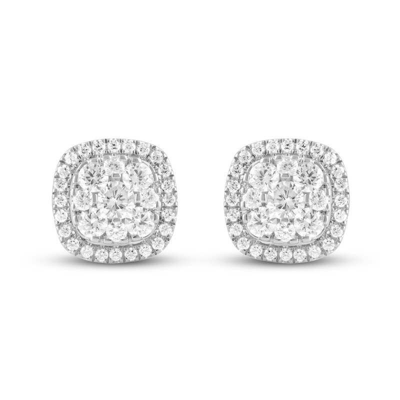Diamond Stud Earrings 1 ct tw Round-cut 10K White Gold