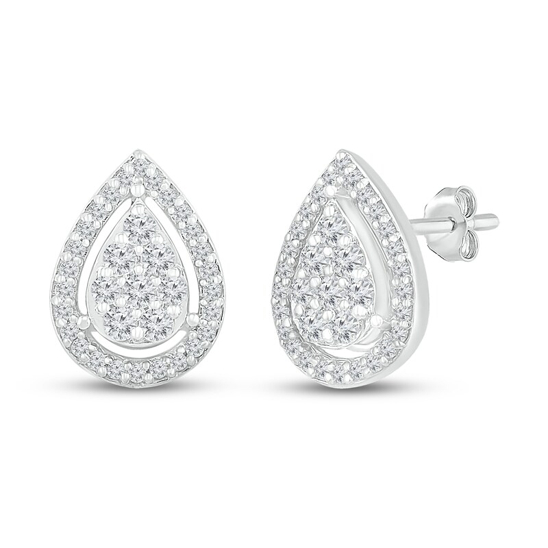Diamond Earrings 1/3 ct tw Round-cut 10K White Gold
