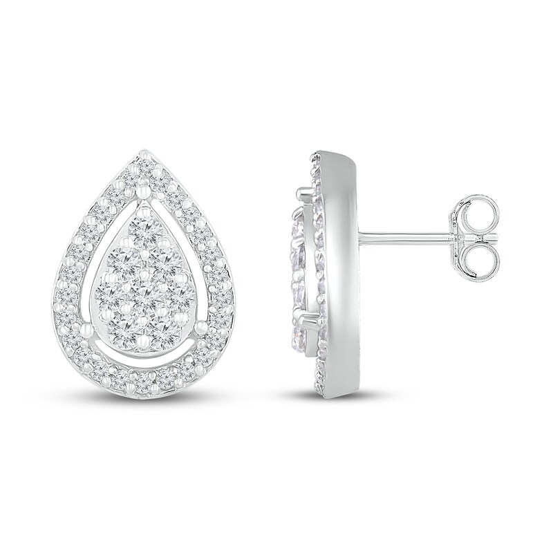 Diamond Earrings 1/3 ct tw Round-cut 10K White Gold