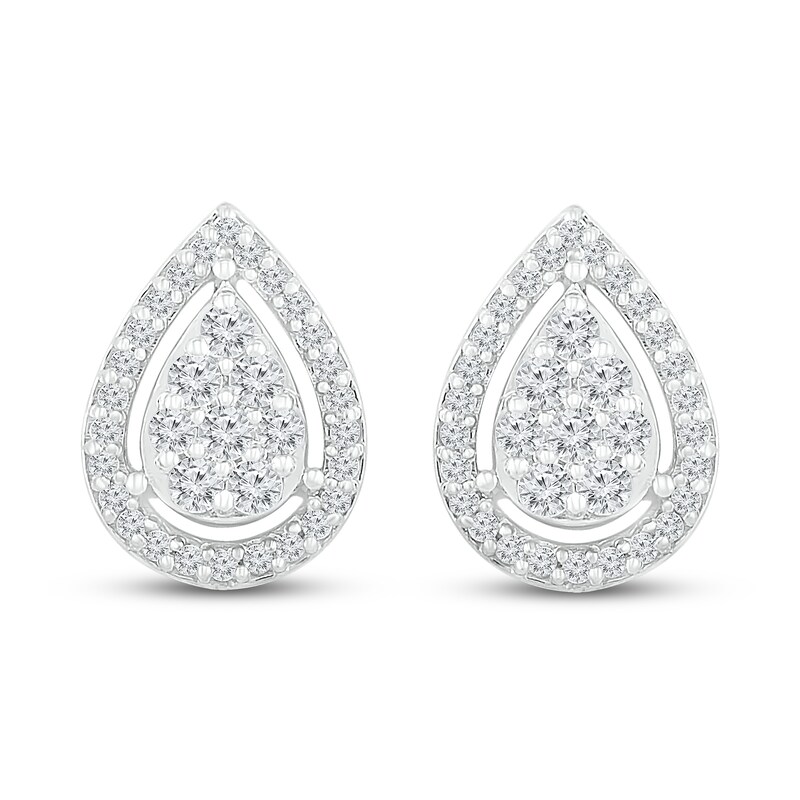 Diamond Earrings 1/3 ct tw Round-cut 10K White Gold