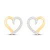 Thumbnail Image 2 of Diamond Heart Earrings 1/10 ct tw Round-cut 10K Yellow Gold