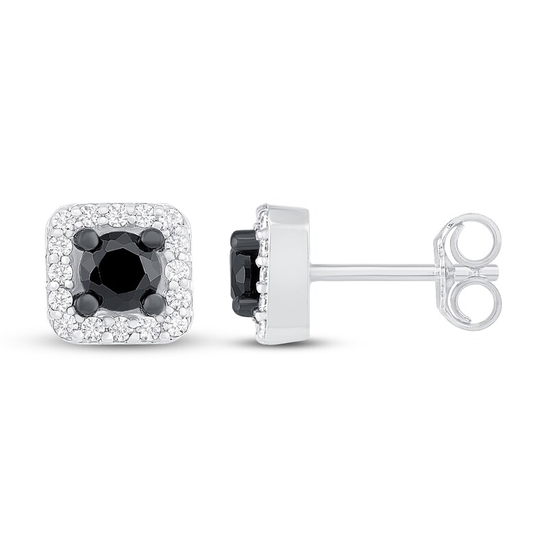 Main Image 2 of Black and White Diamond Earrings 5/8 ct tw Sterling Silver