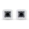 Black and White Diamond Earrings 5/8 ct tw Sterling Silver