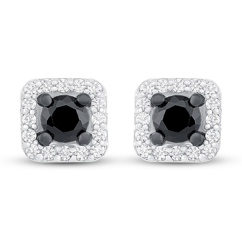 Main Image 3 of Black and White Diamond Earrings 5/8 ct tw Sterling Silver