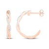 Thumbnail Image 2 of Diamond Hoop Earrings 1/10 ct tw Round-cut 10K Rose Gold