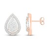 Thumbnail Image 2 of Diamond Teardrop Stud Earrings 1/3 ct tw Round-cut 10K Rose Gold