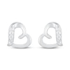 Thumbnail Image 2 of Diamond Heart Earrings 10K White Gold