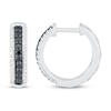 Black and White Diamond Hoop Earrings 1/2 ct tw Sterling Silver