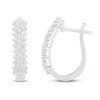 Thumbnail Image 1 of Diamond Hoop Earrings 1 ct tw Round-cut 10K White Gold