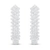 Thumbnail Image 2 of Diamond Hoop Earrings 1 ct tw Round-cut 10K White Gold