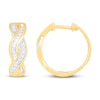 Thumbnail Image 1 of Diamond Hoop Earrings 1/2 ct tw Round & Baguette 10K Yellow Gold