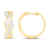 Thumbnail Image 2 of Diamond Hoop Earrings 1/2 ct tw Round & Baguette 10K Yellow Gold