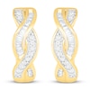 Thumbnail Image 2 of Diamond Hoop Earrings 1/2 ct tw Round & Baguette 10K Yellow Gold