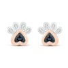 Thumbnail Image 2 of Diamond Paw Earrings 1/20 ct tw Sterling Silver & 10K Rose Gold