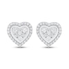Thumbnail Image 2 of Diamond Heart Earrings 1/3 ct tw Round-cut 10K White Gold