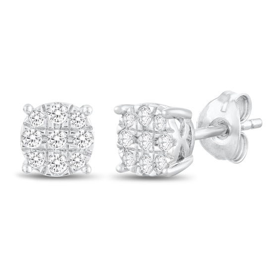 Diamond Earrings 1/4 ct tw Round-cut 10K White Gold