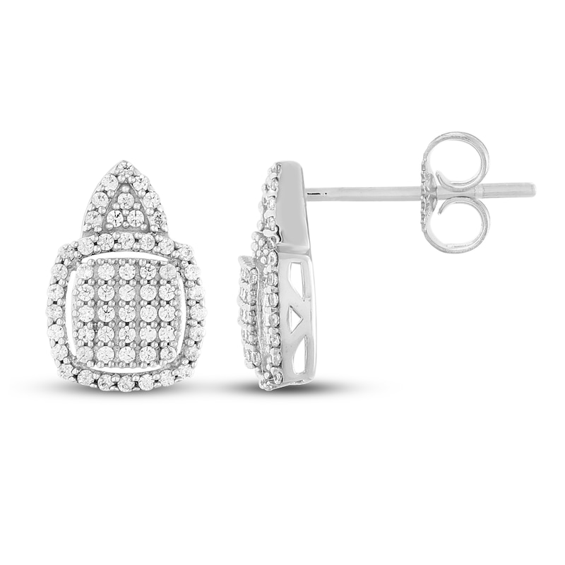 Diamond Fashion Earrings 1/3 ct tw Round-cut 10K White Gold