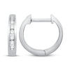 Thumbnail Image 2 of Diamond Huggie Hoop Earrings 1/8 ct tw Round-cut 10K White Gold