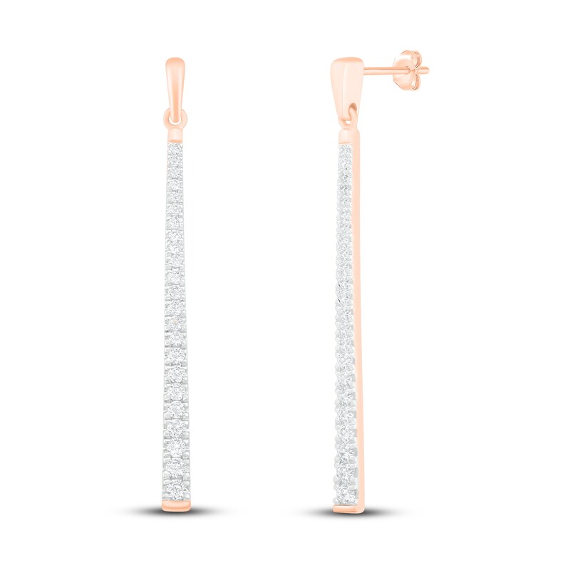 Diamond Drop Earrings 1/2 ct tw Round-Cut 10K Rose Gold