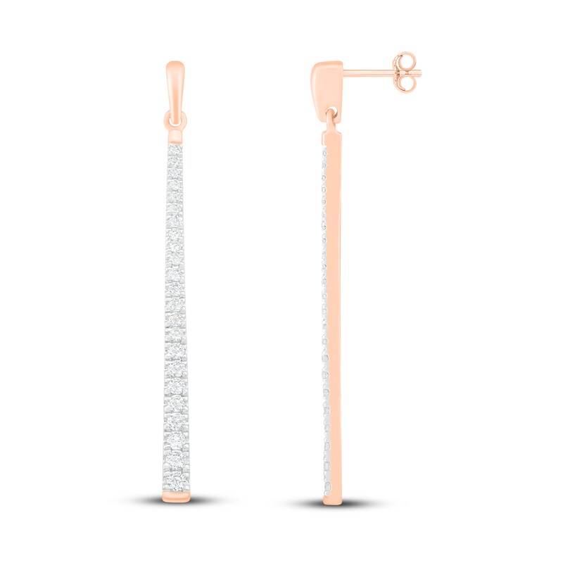 Diamond Drop Earrings 1/2 ct tw Round-Cut 10K Rose Gold