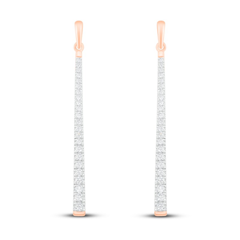 Diamond Drop Earrings 1/2 ct tw Round-Cut 10K Rose Gold