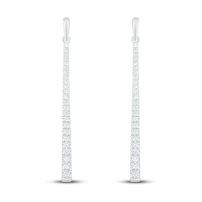 Main Image 3 of Diamond Drop Earrings 1/2 ct tw Round-Cut 10K White Gold