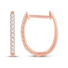 Thumbnail Image 2 of Diamond Hoop Earrings 1/4 ct tw Round-Cut 10K Rose Gold