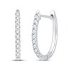 Thumbnail Image 1 of Diamond Hoop Earrings 1/4 ct tw Round-Cut 10K White Gold