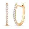 Thumbnail Image 1 of Diamond Hoop Earrings 1/4 ct tw Round-Cut 10K Yellow Gold