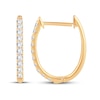 Thumbnail Image 2 of Diamond Hoop Earrings 1/4 ct tw Round-Cut 10K Yellow Gold