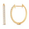 Thumbnail Image 2 of Diamond Hoop Earrings 1/2 ct tw Round-Cut 10K Yellow Gold