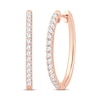 Diamond Hoop Earrings 3/4 ct tw Round-Cut 10K Rose Gold