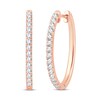 Thumbnail Image 1 of Diamond Hoop Earrings 3/4 ct tw Round-Cut 10K Rose Gold