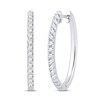 Thumbnail Image 1 of Diamond Hoop Earrings 3/4 ct tw Round-Cut 10K White Gold