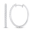 Thumbnail Image 2 of Diamond Hoop Earrings 3/4 ct tw Round-Cut 10K White Gold