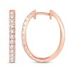 Thumbnail Image 2 of Diamond Hoop Earrings 1 ct tw Round-Cut 10K Rose Gold