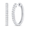 Thumbnail Image 0 of Diamond Hoop Earrings 1 ct tw Round-Cut 10K White Gold
