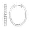 Thumbnail Image 1 of Diamond Hoop Earrings 1 ct tw Round-Cut 10K White Gold