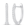 Thumbnail Image 0 of Diamond Hoop Earrings 1/8 ct tw Round-Cut 10K White Gold