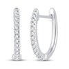 Thumbnail Image 0 of Diamond Hoop Earrings 1/8 ct tw Round-Cut 10K White Gold